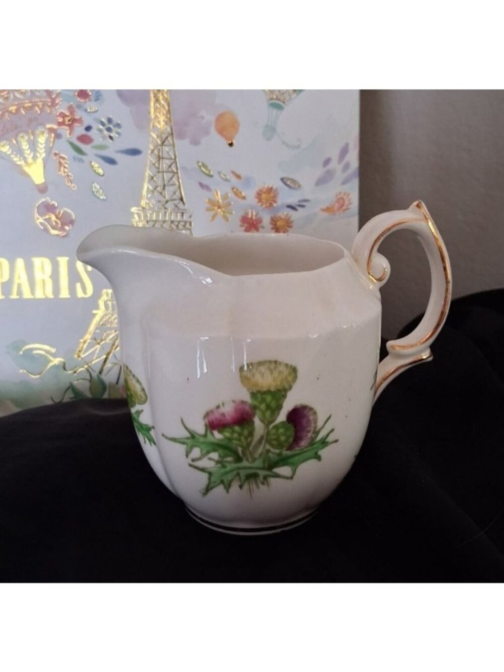 VTG Royal Albert Highland Thistle Bone China Creamer England Floral Cottage Core